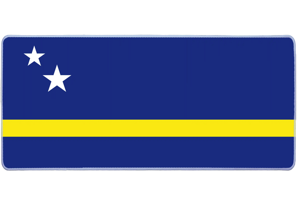 Country 900x400mm custom desk pad, non-slip rubber Curaçao flag – Print My Pad