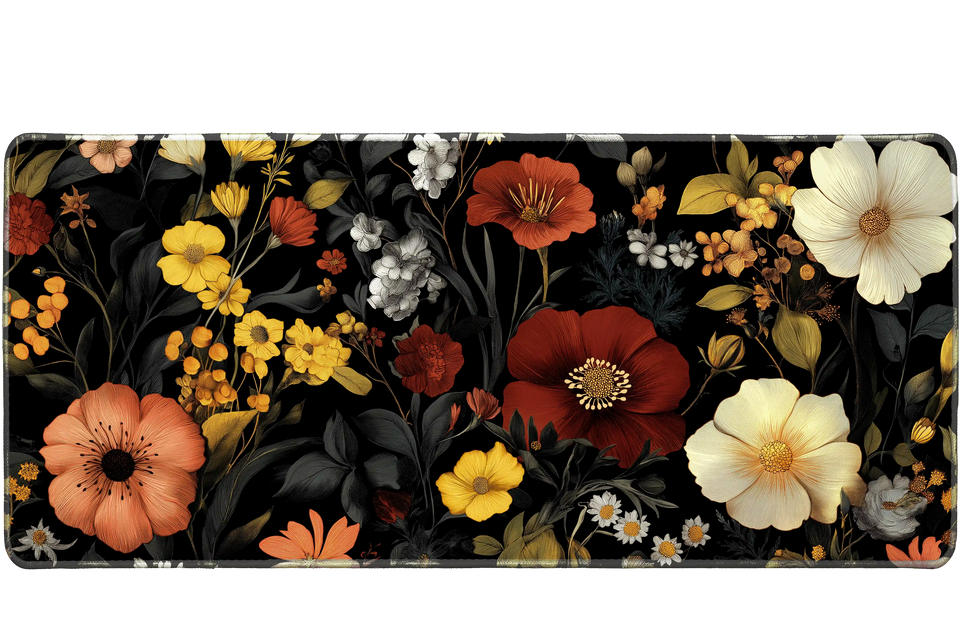 Pattern 36x16in custom desk mat, stitched edge – PrintMyPad