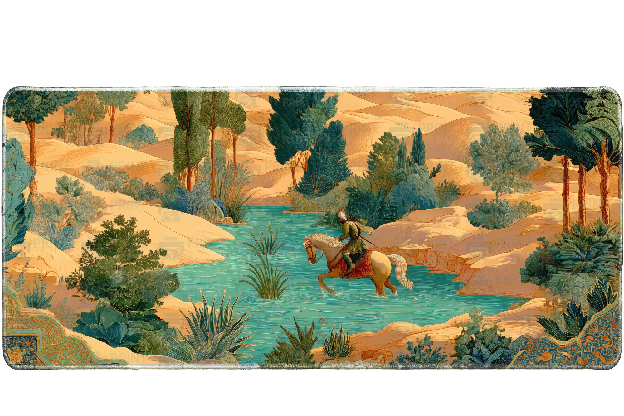 Fantasy 36x16in custom desk mat, stitched edge – Print My Pad