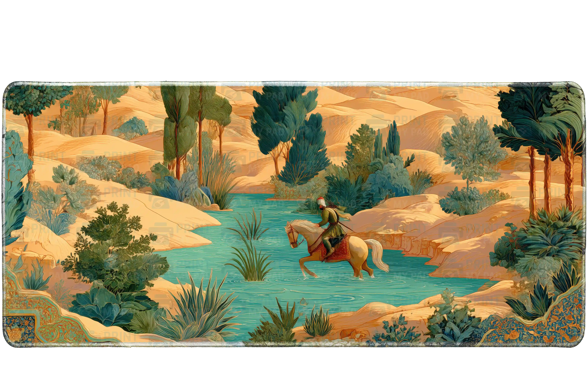 Fantasy 36x16in custom desk mat, stitched edge – Print My Pad