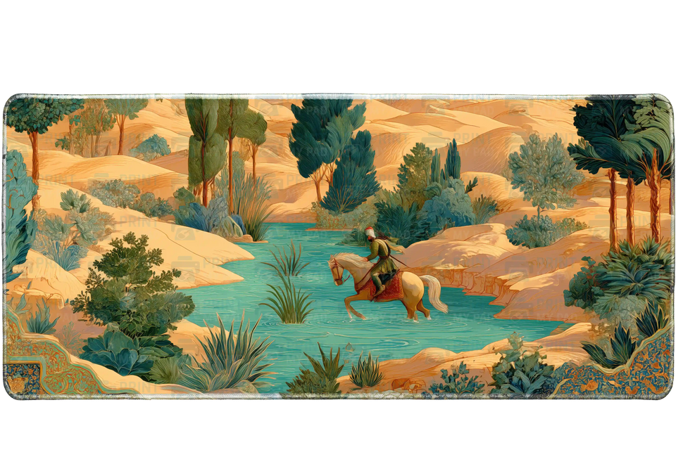 Fantasy 36x16in custom desk mat, stitched edge – Print My Pad