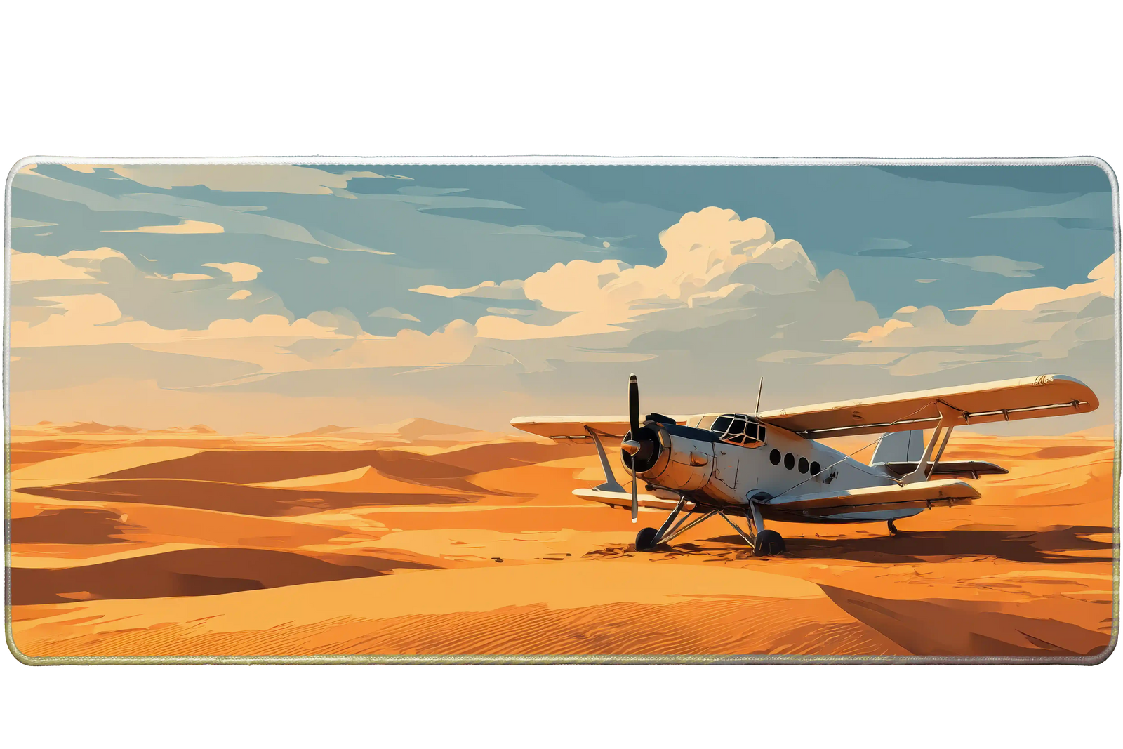 Landscape 36x16in custom desk mat, stitched edge finish – Print My Pad