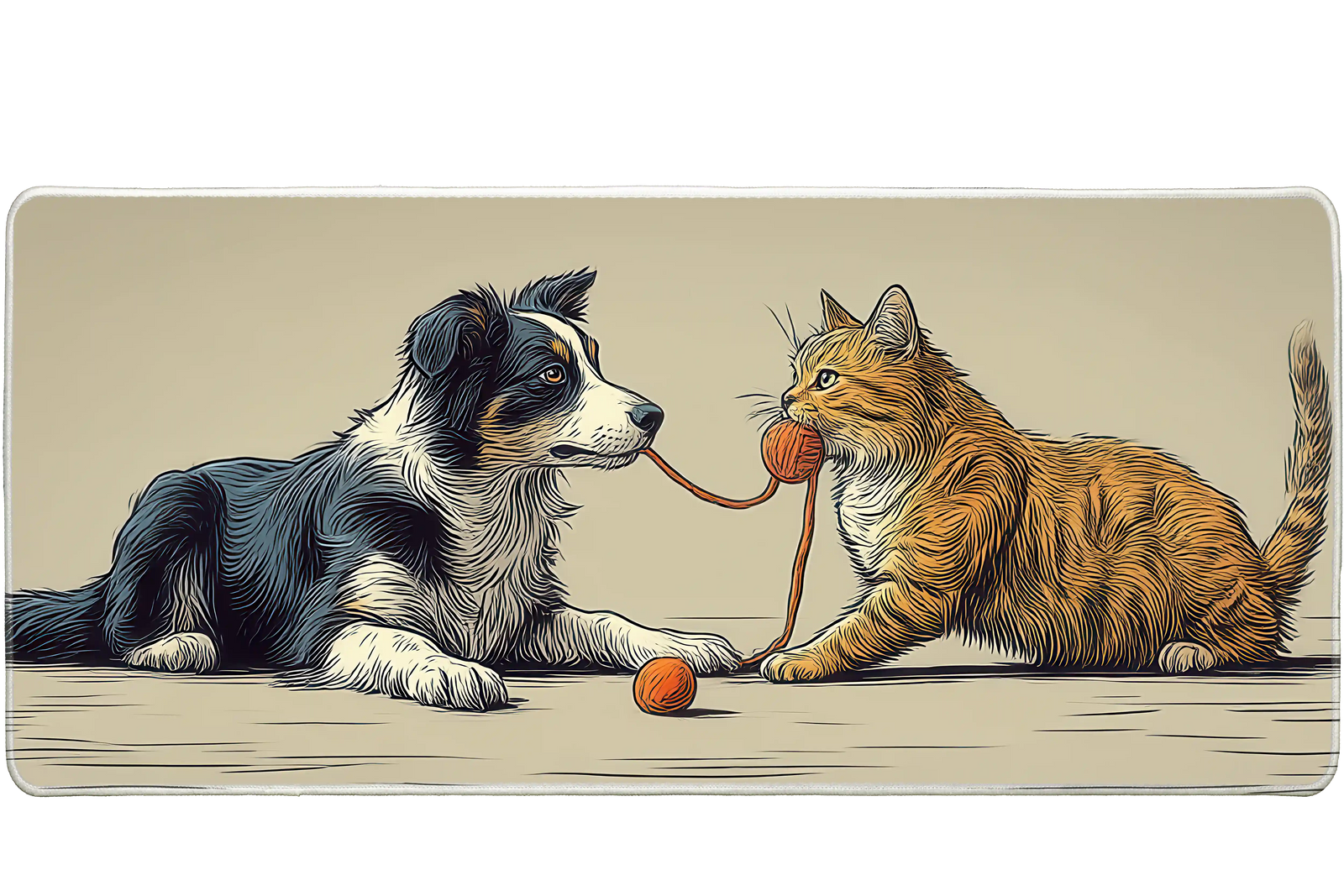 Animals 36x16in custom mouse pad, stitched edge – Print My Pad