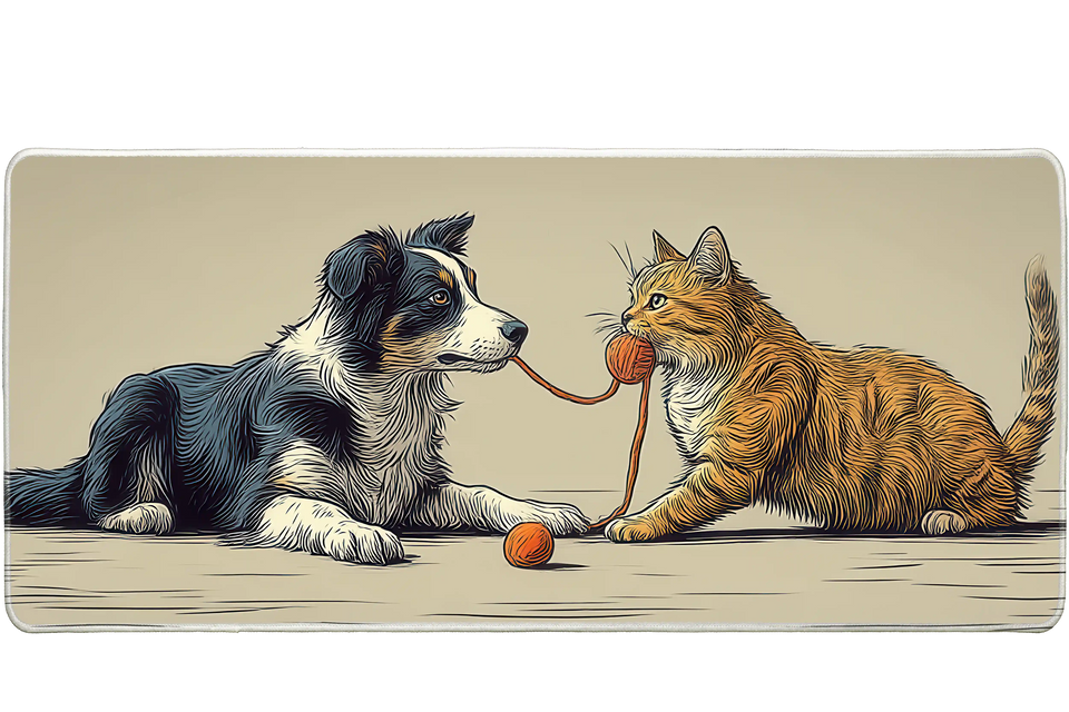 Animals 36x16in custom mouse pad, stitched edge – Print My Pad