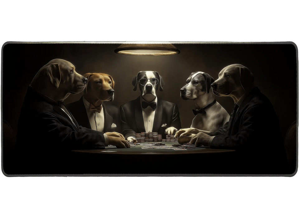 Animals 36x16in custom desk mat, non-slip rubber base – Print My Pad
