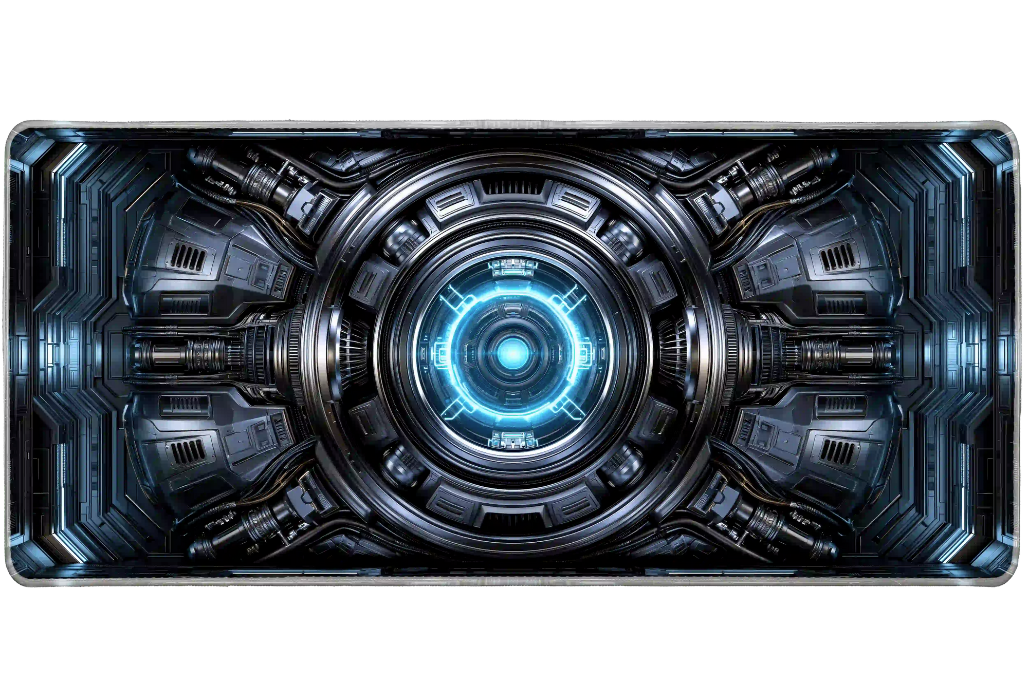 Extended mouse pad featuring the full sci-fi energy core reactor design for work or gaming