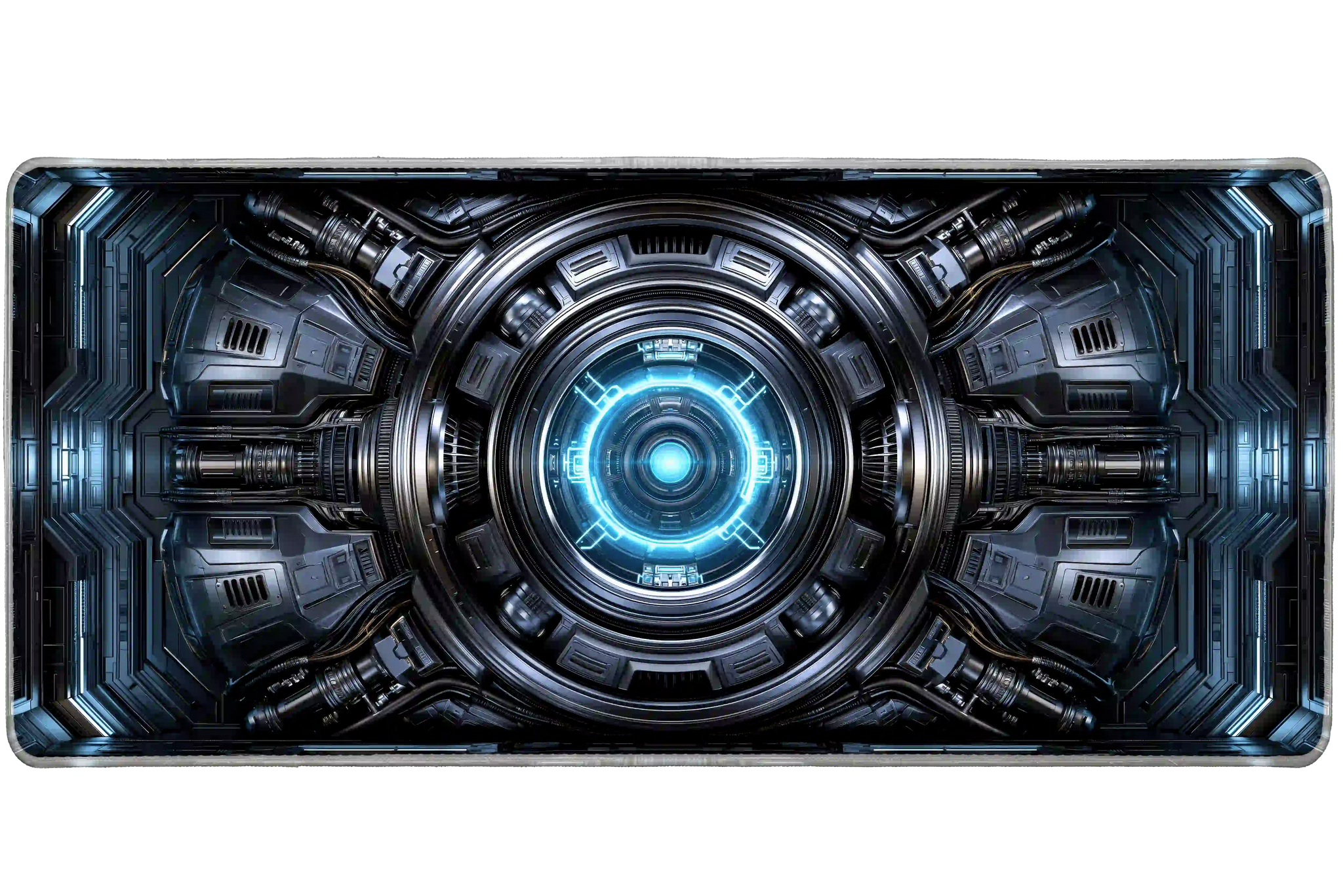 Extended mouse pad featuring the full sci-fi energy core reactor design for work or gaming
