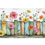 Watercolor Floral Books Desk Mat | Pastel Wildflowers artwork on an extended desk mat with watercolor floral books design