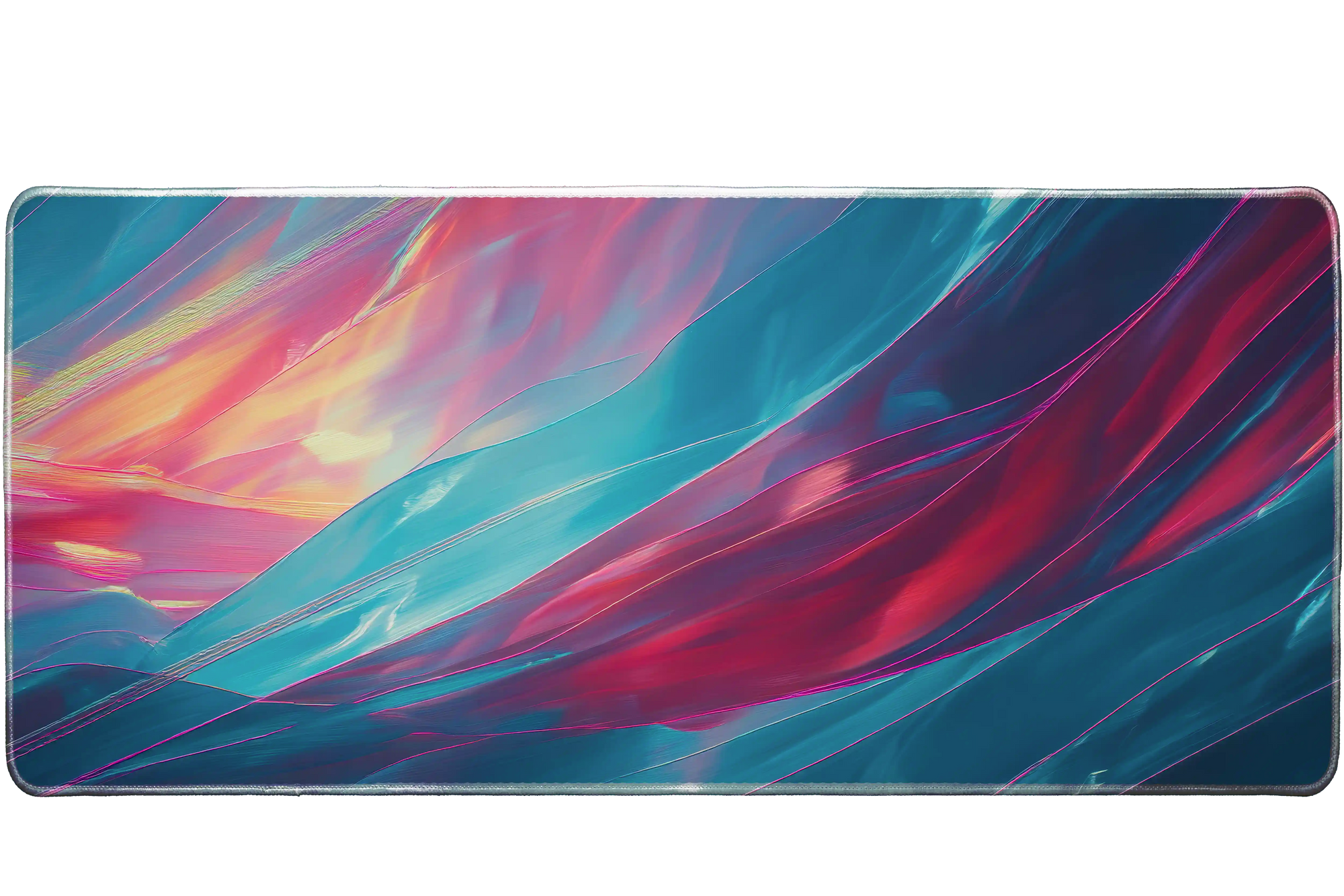 Abstract 36x16in custom desk mat, stitched edge – Print My Pad
