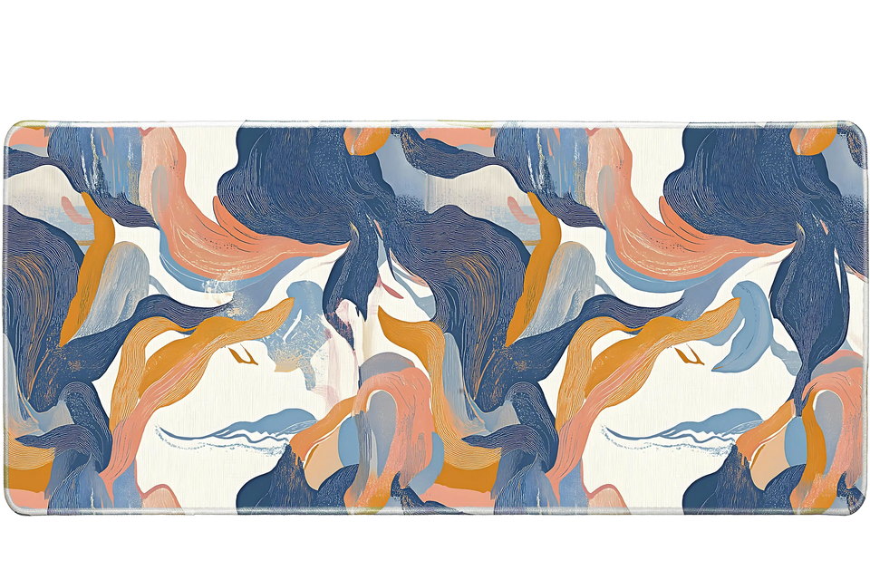 Abstract 36x16in custom mouse pad, stitched edge – Print My Pad