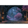 Fantasy Forest Library Desk Mat | Gothic Arches artwork on an extended desk mat with fantasy forest library design