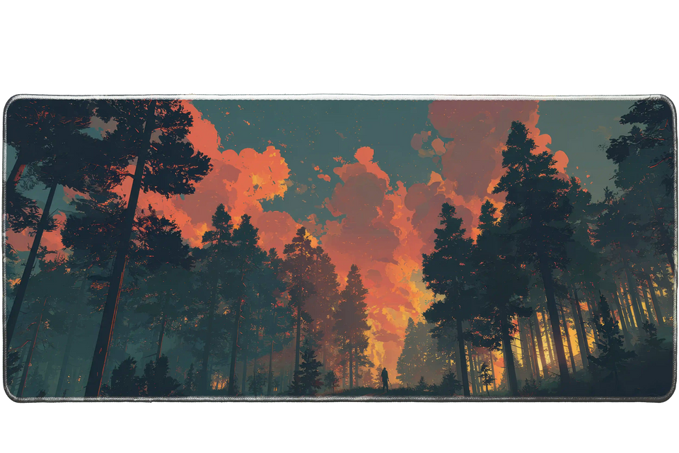 Landscape 36x16in custom desk mat, stitched edge finish – Print My Pad