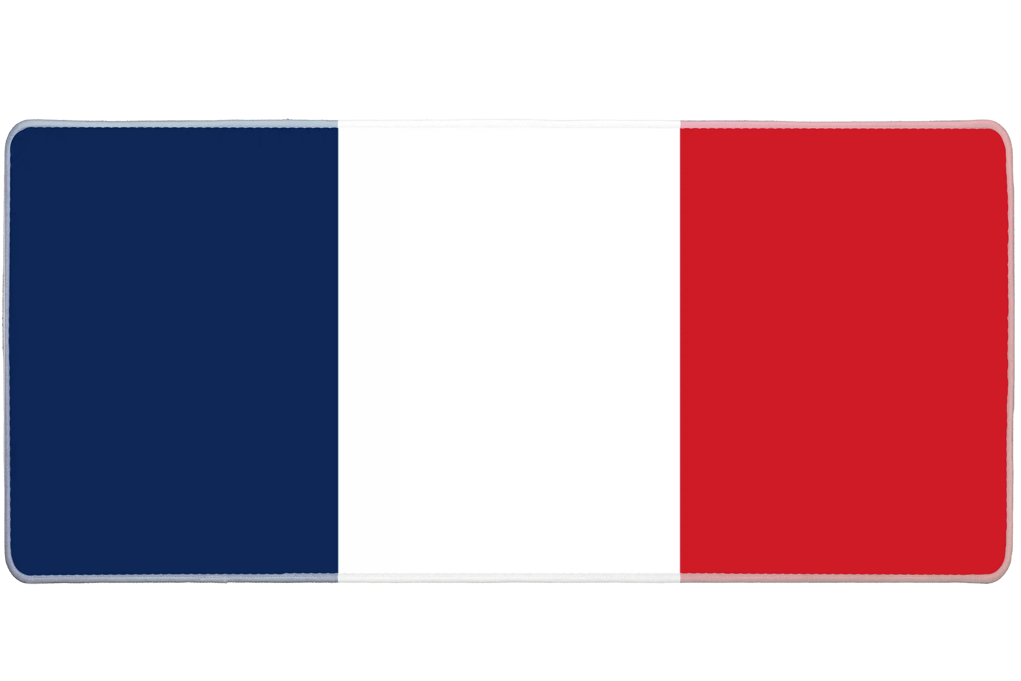 Country 36x16in custom desk mat, stitched edge France flag – Print My Pad
