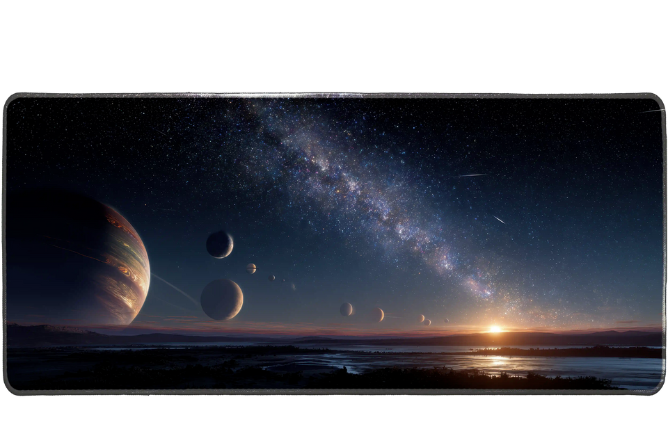 Space 900x400mm custom mouse pad, stitched edge – PrintMyPad
