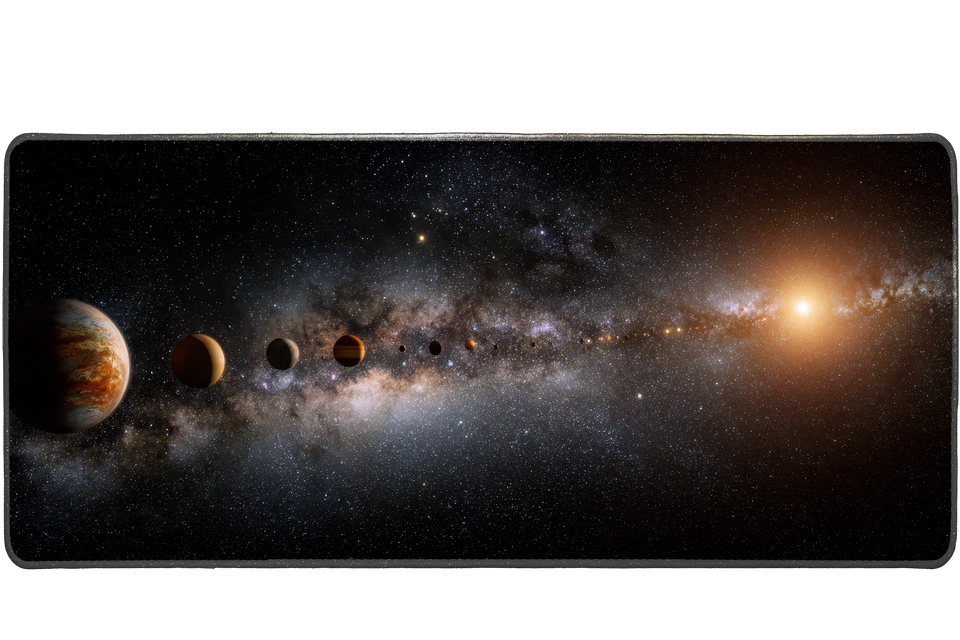 Space 36x16in custom desk mat, non-slip rubber – Print My Pad
