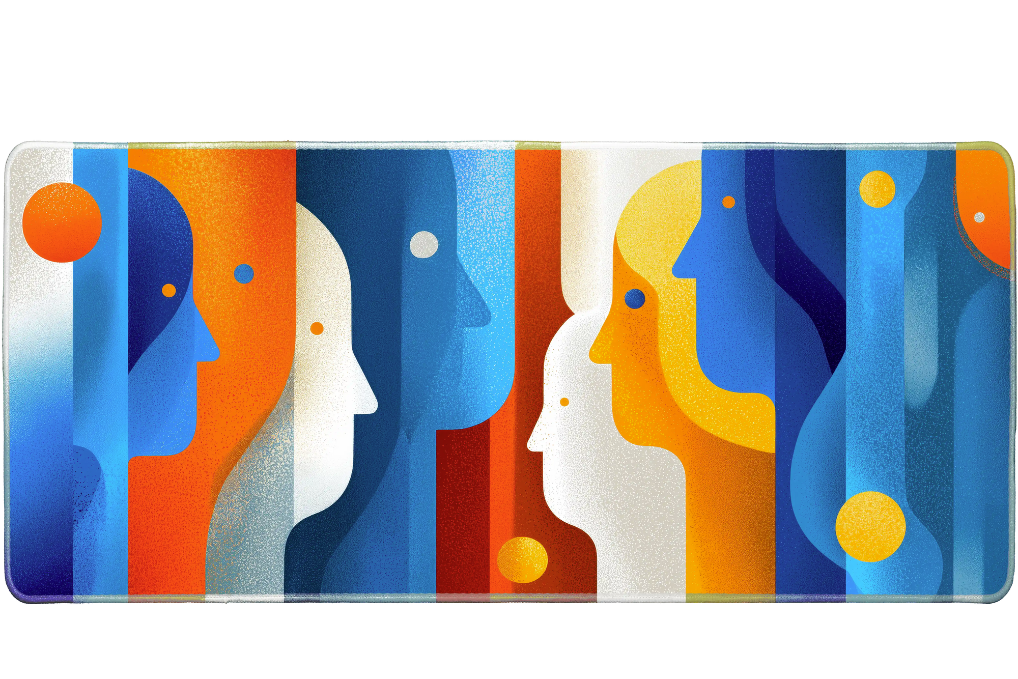 Abstract 36x16in custom desk mat, stitched edge – Print My Pad