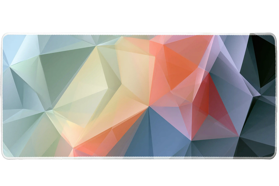 Geometric Prism Abstract – Modern Polygon desk mat and mouse pad by PrintMyPad