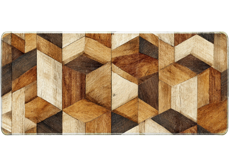 Pattern 36x16in custom desk mat, stitched edge – PrintMyPad