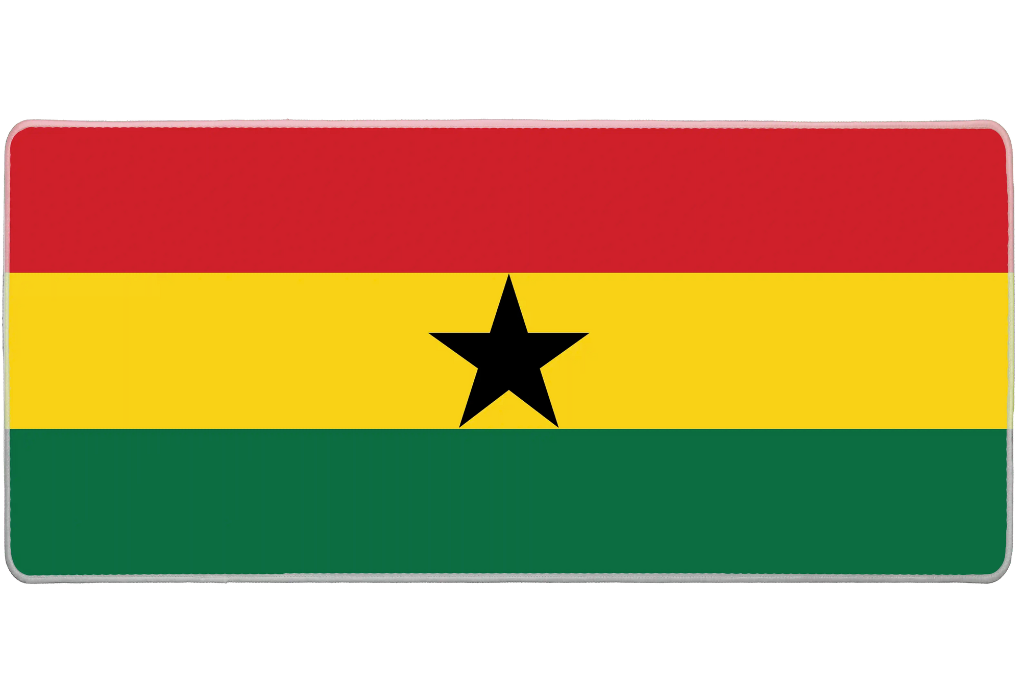 Country 36x16in custom mouse mat, stitched edge Ghana flag – Print My Pad