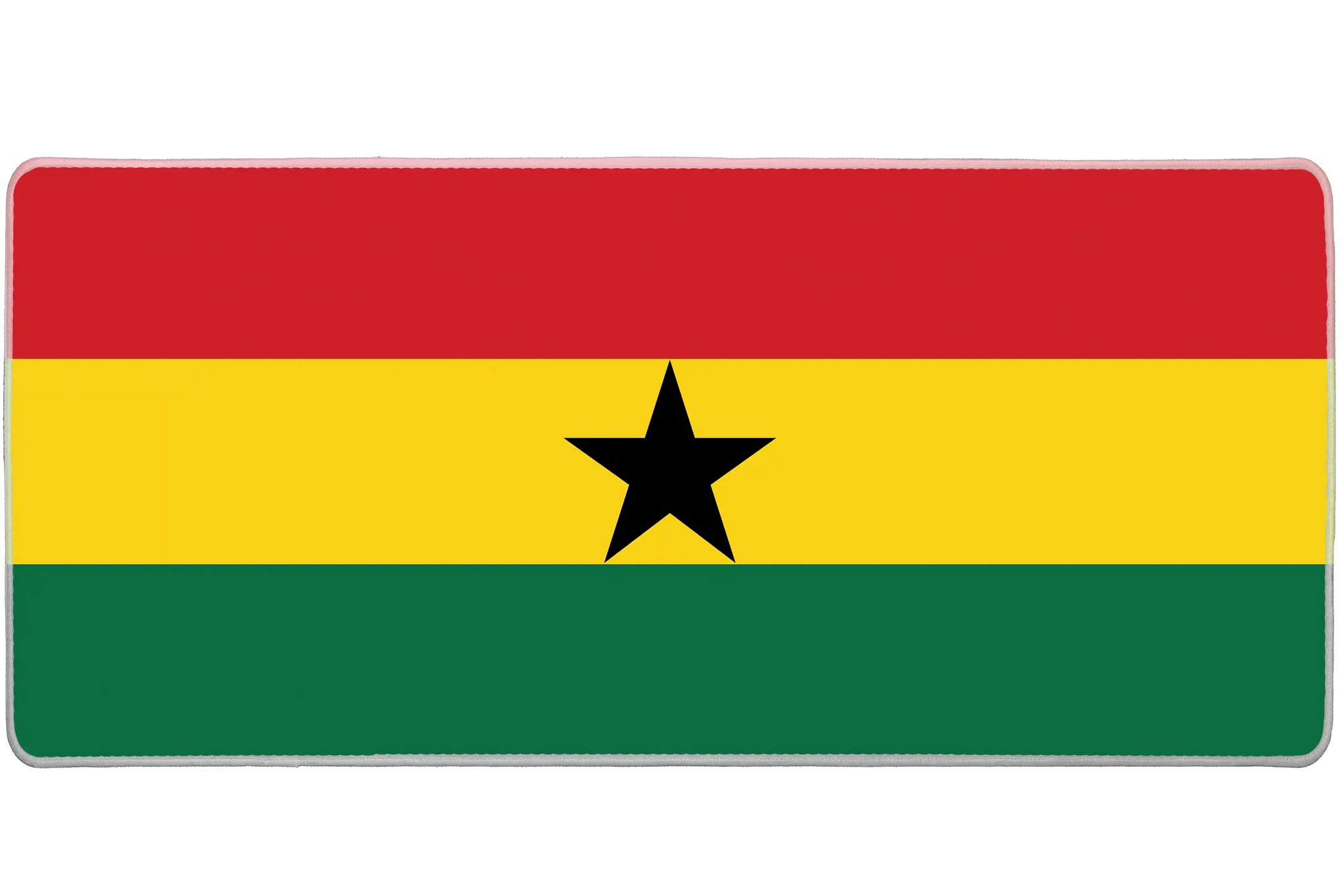 Country 36x16in custom mouse mat, stitched edge Ghana flag – Print My Pad