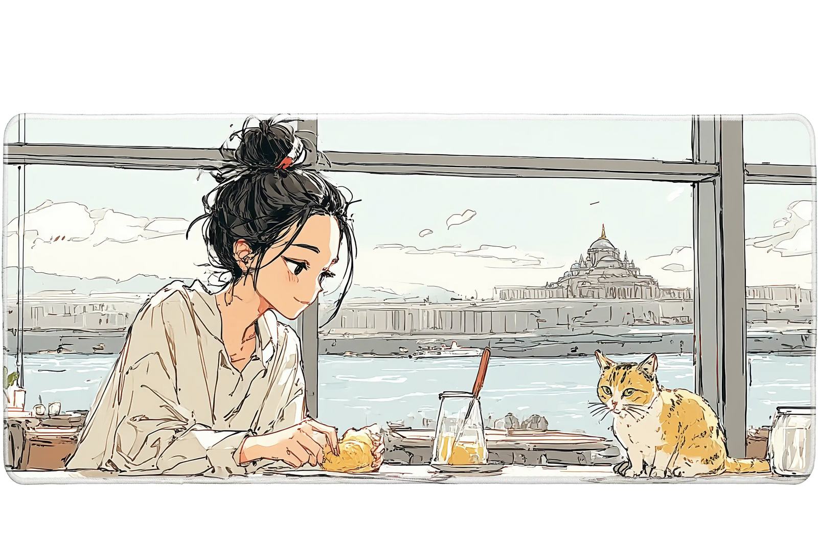 Anime 36x16in custom desk mat, stitched edge – Print My Pad