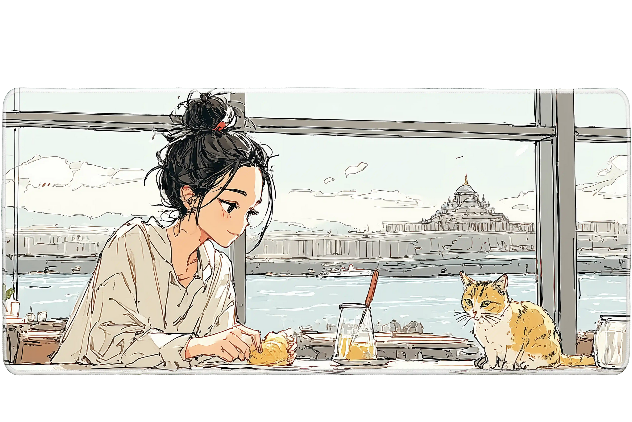 Anime 36x16in custom desk mat, stitched edge – Print My Pad