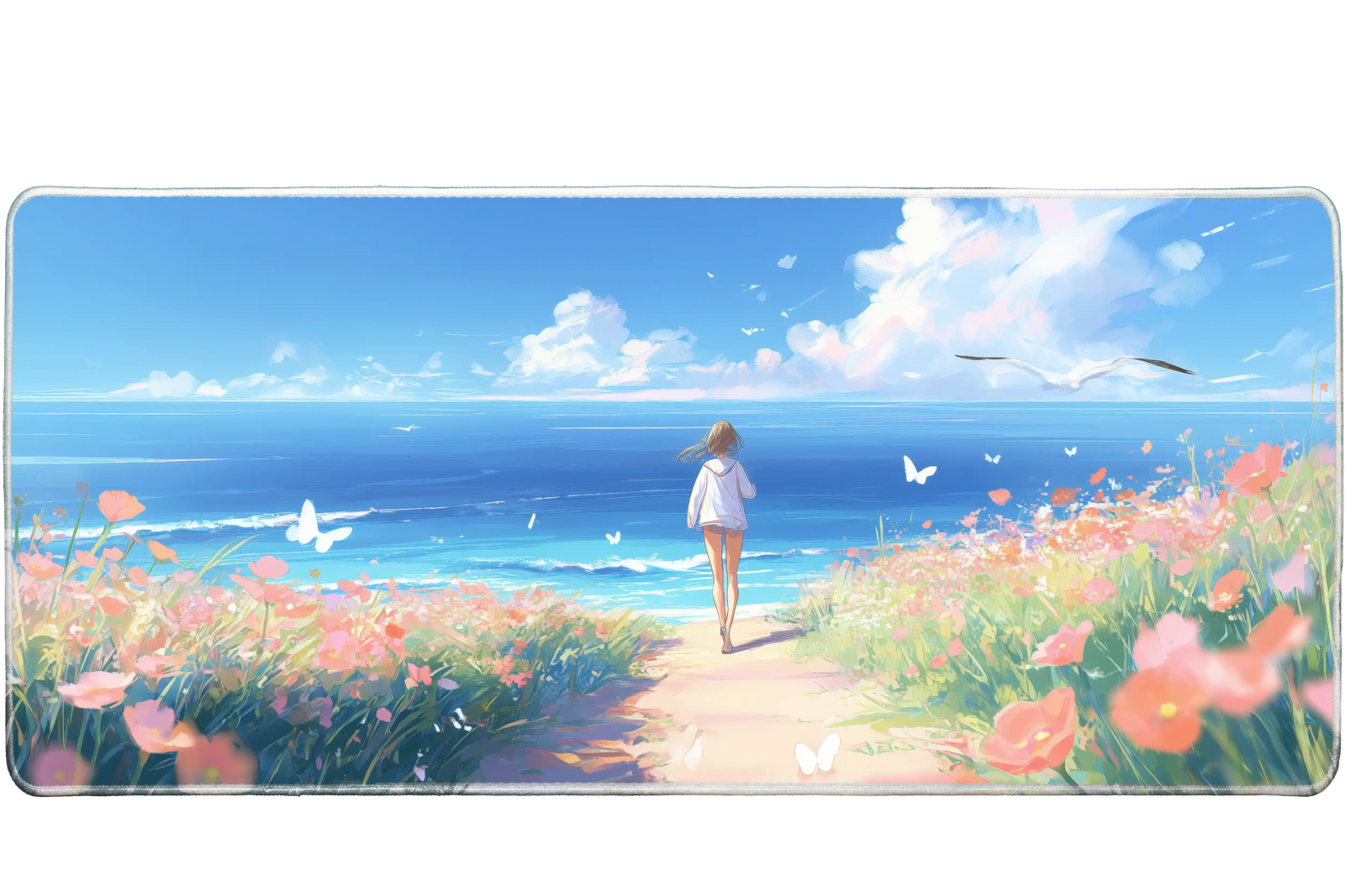 Anime 36x16in custom desk mat, stitched edge – Print My Pad