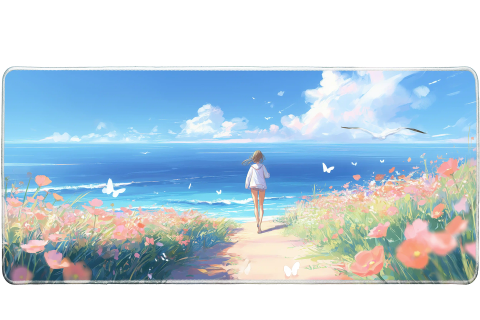 Anime 36x16in custom desk mat, stitched edge – Print My Pad
