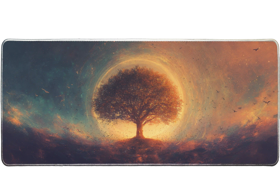 Fantasy 36x16in custom desk pad, non-slip rubber – PrintMyPad