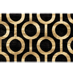 Black and Gold Circle desk mat artwork in a wide product view