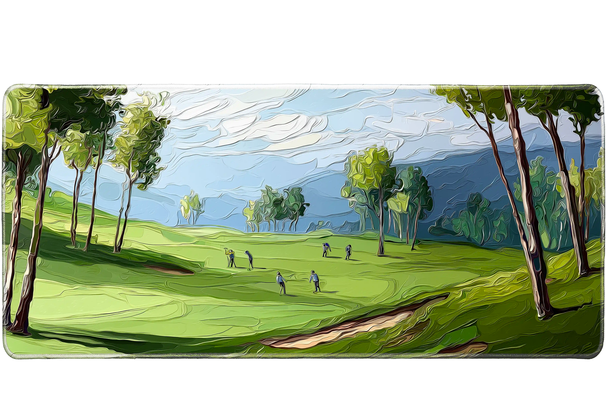 Landscape 36x16in custom desk mat, stitched edge – Print My Pad