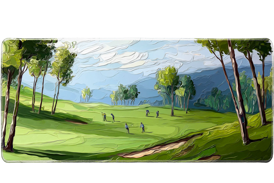 Landscape 36x16in custom desk mat, stitched edge – Print My Pad