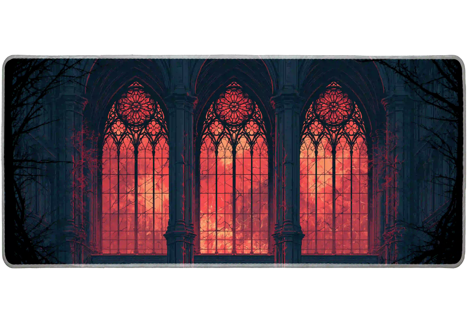 Fantasy 36x16in custom desk mat, non-slip base – PrintMyPad