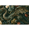Gothic Floral Dragon desk mat artwork in a wide product view