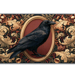 Gothic Raven Portrait desk mat artwork in a wide product view