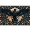 Gothic Raven Floral desk mat artwork in a wide product view