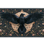 Gothic Raven Floral desk mat artwork in a wide product view