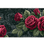Dark Red Rose Gothic Lace desk mat with deep red roses, vintage lace details, and a dark