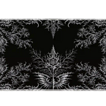 Complete gothic thorn sigil black and silver artwork printed across a large keyboard and mouse mat