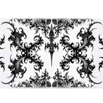 Extended mouse pad featuring the full black and white gothic tribal pattern design for work or gaming