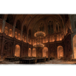 Gothic Great Hall Desk Mat | Firelight Chandeliers artwork on an extended desk mat with gothic great hall design