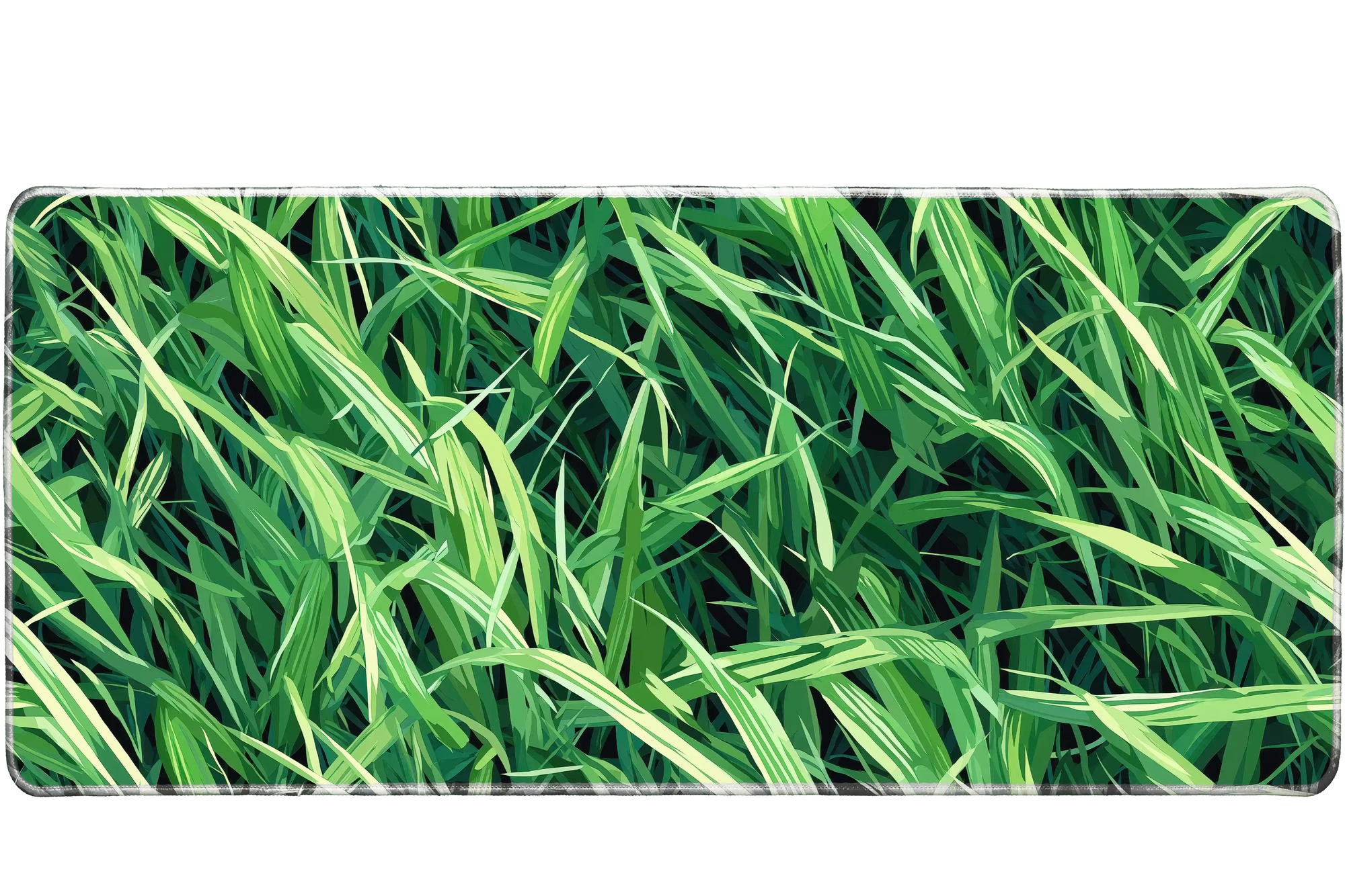 Pattern 90x40cm custom desk mat with vibrant green grass texture, stitched edge – Print My Pad