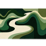 Abstract Green River desk mat artwork in a wide product view