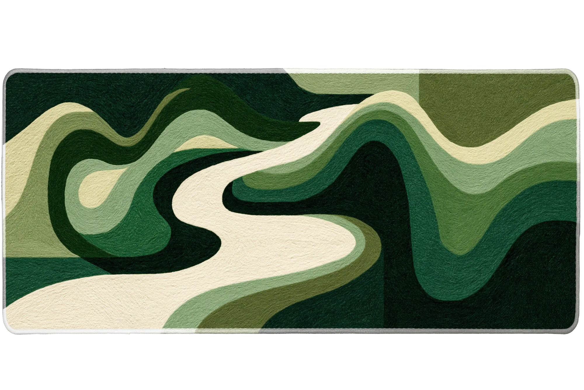 Abstract Green River desk mat artwork in a wide product view