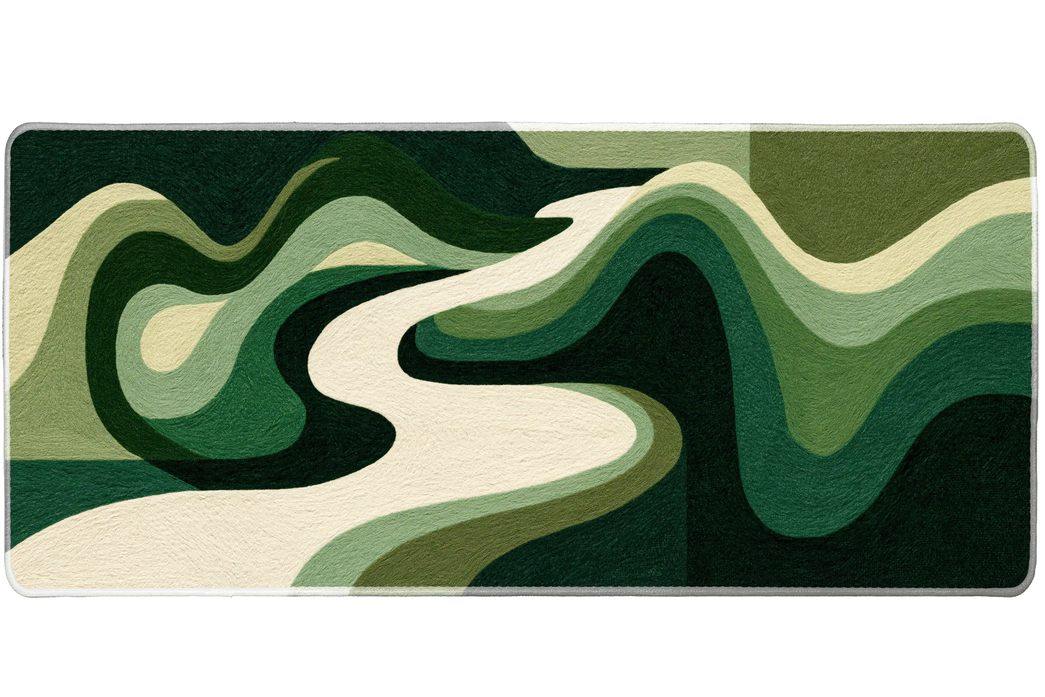 Abstract Green River desk mat artwork in a wide product view
