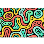 Extended mouse pad featuring the full retro groovy colorful blob pattern design for work or gaming