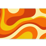 Retro Groovy Abstract desk mat artwork in a wide product view