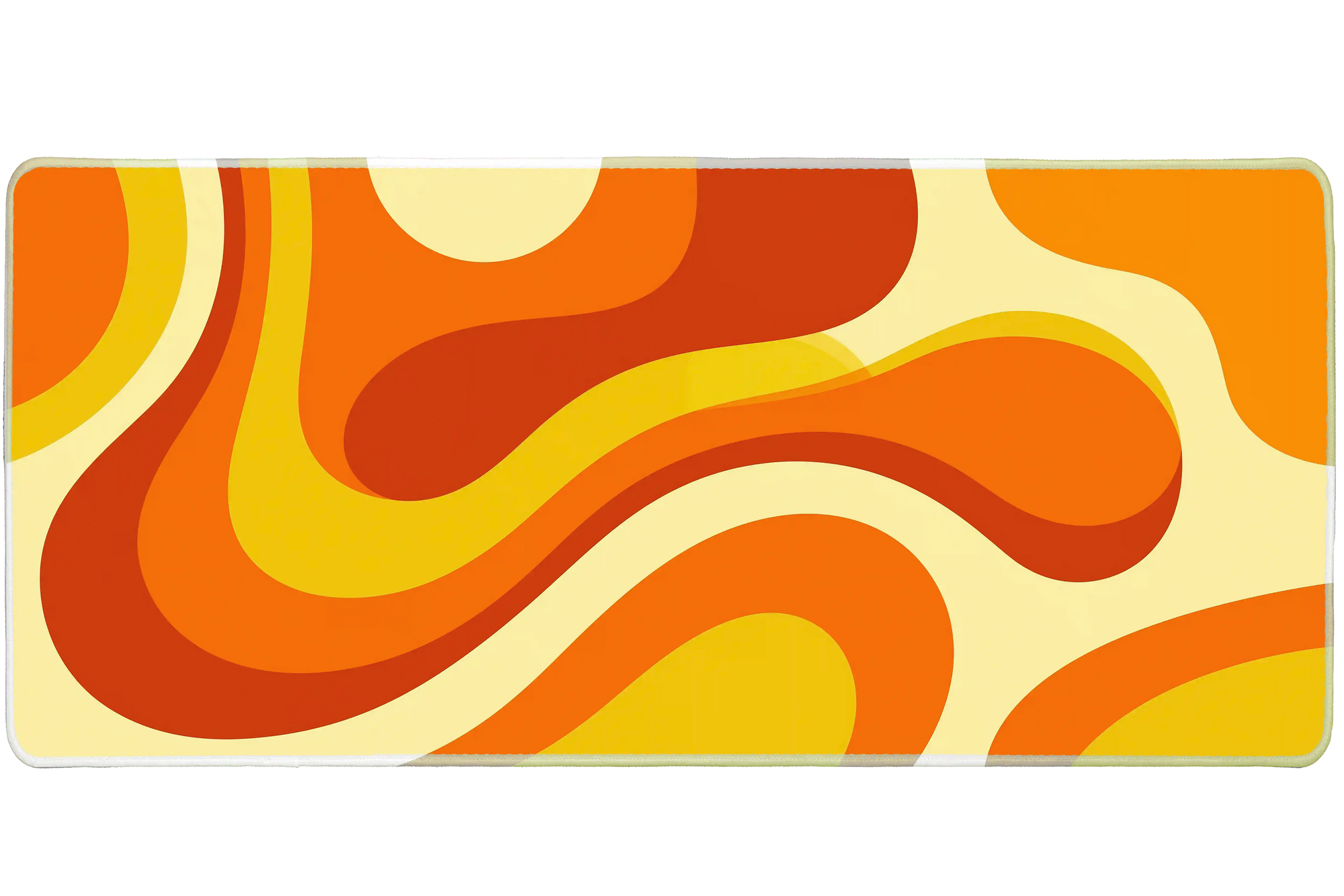 Retro Groovy Abstract desk mat artwork in a wide product view