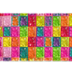 Colorful Gummy Bear Pattern desk mat artwork in a wide product view