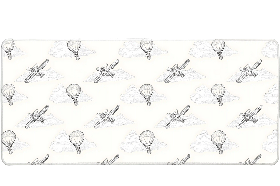 Pattern 36x16in custom deskmat, stitched edge – PrintMyPad